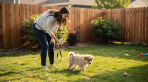 How to potty train a puppy on backyard leash